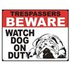 Image 1 : Beware - Dog On Duty Metal Pub Bar Sign