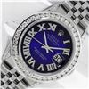 Image 1 : Rolex Mens Stainless Steel Blue Vignette Roman 3 ctw Diamond Datejust Wristwatch