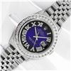 Image 2 : Rolex Mens Stainless Steel Blue Vignette Roman 3 ctw Diamond Datejust Wristwatch