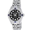 Image 3 : Rolex Ladies Stainless Steel Black Diamond Lugs & Sapphire Datejust 26MM