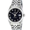 Image 2 : Rolex Mens Stainless Steel Black Roman Datejust 36MM Wriswatch Datejust