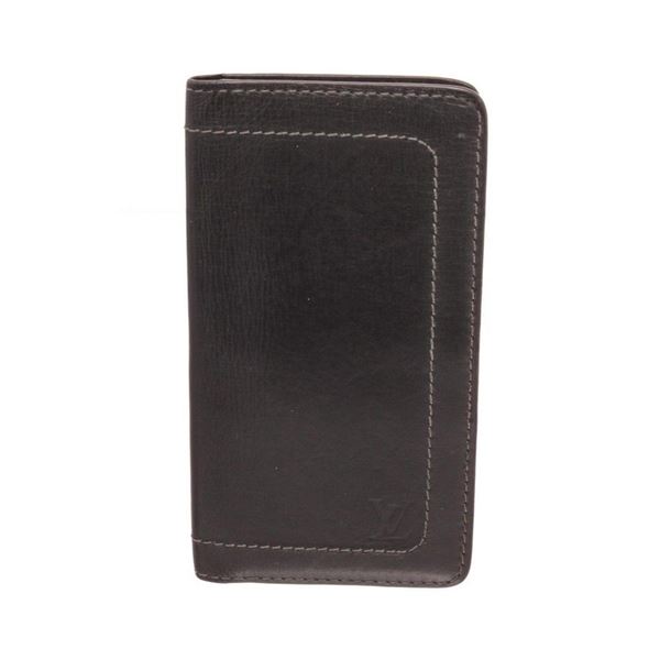 Louis Vuitton Black Leather Long Card Wallet