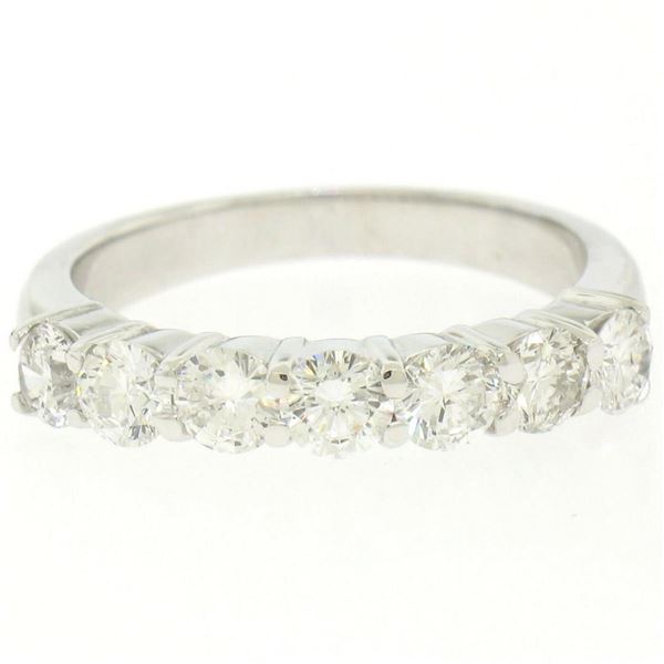 NEW 14K White Gold 1.25 ctw Prong Large Round Brilliant Diamond Wedding Band Rin