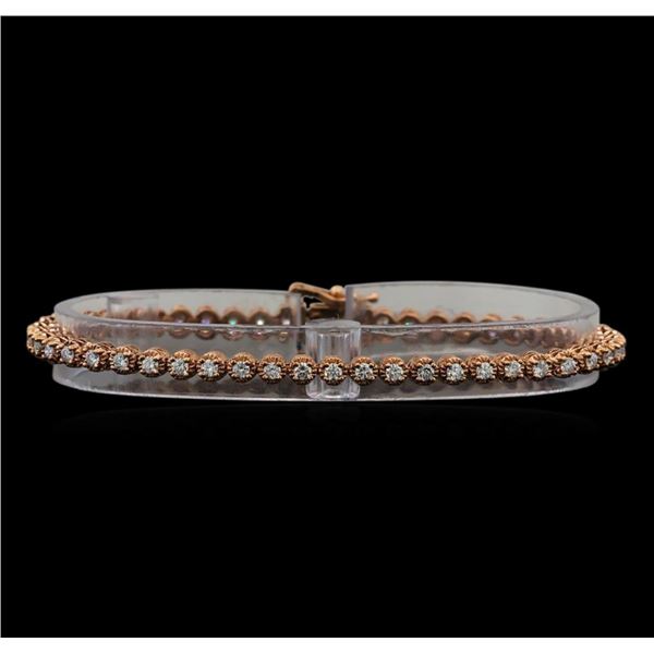 14KT Rose Gold 1.78 ctw Diamond Tennis Bracelet