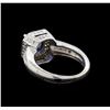Image 3 : 1.60 ctw Sapphire and Diamond Ring - 14KT White Gold