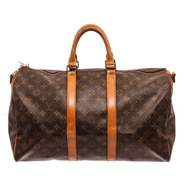 Louis Vuitton Brown Monogram Keepall 45cm Travel Bag