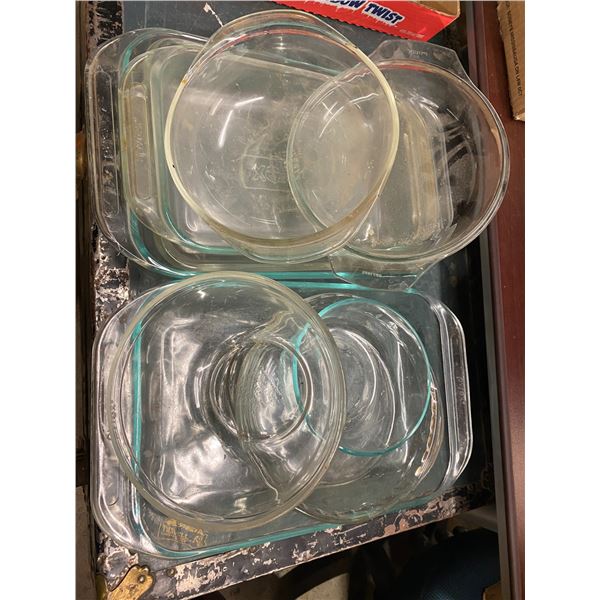 Lot of Pyrex and other baking dishes