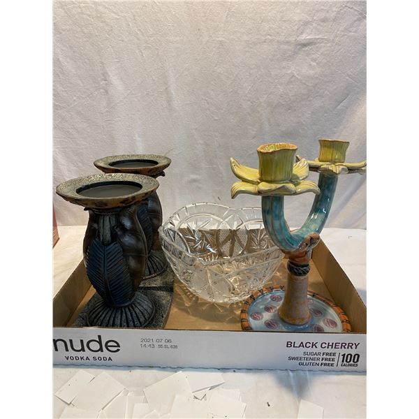 Candle holders abd crystal bow