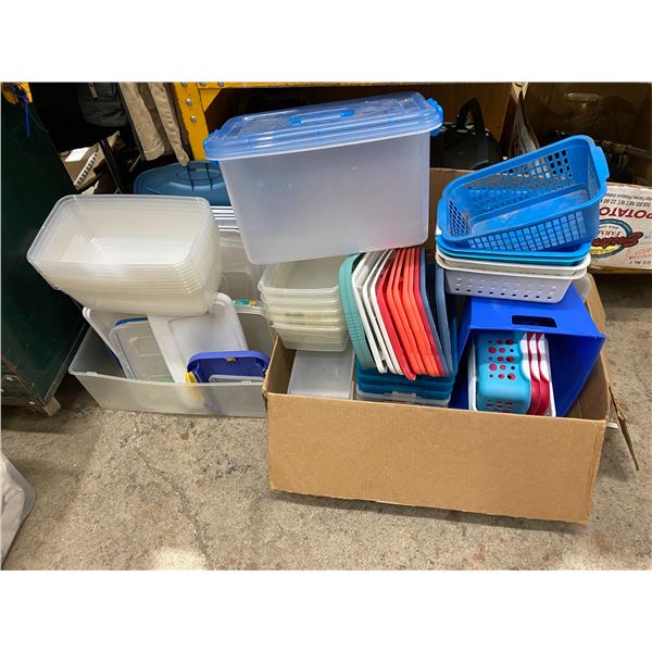 Lot of baskets and storage containers