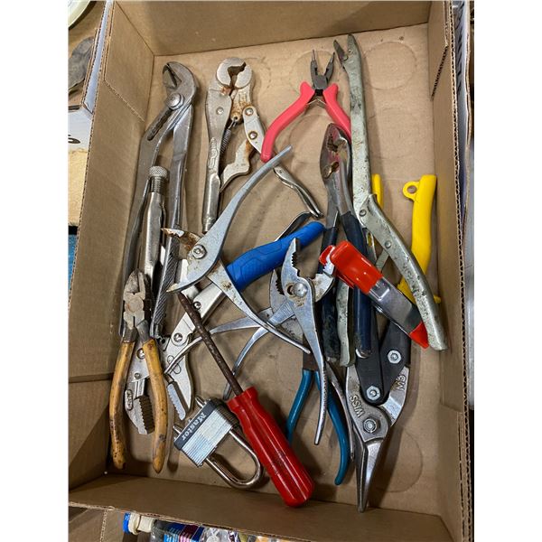 Assorted hand tools and blades