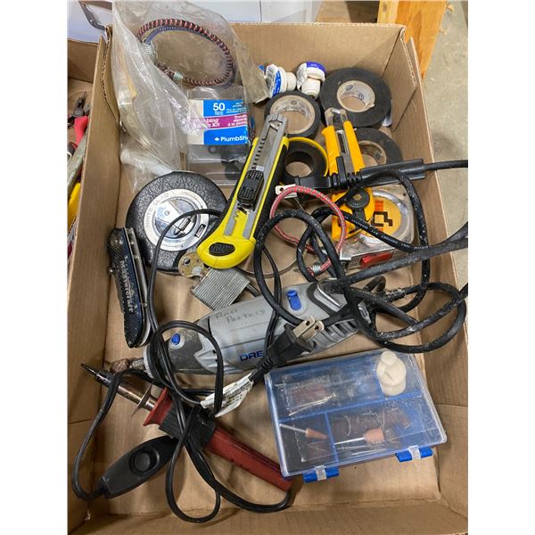 Assorted tools and tapes etc