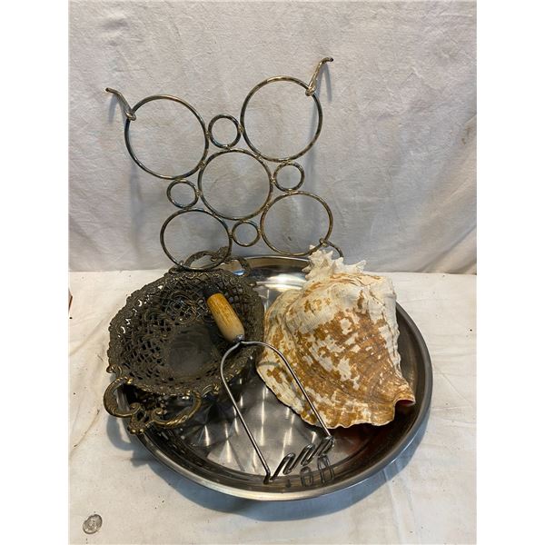 Tray, shell and other items