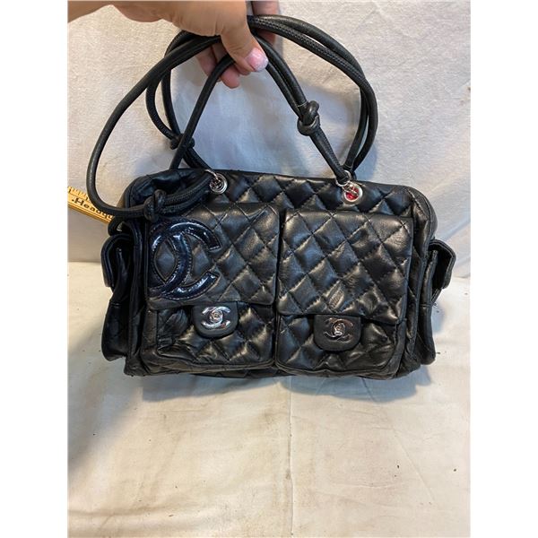 Chanel Linge Carbon Quilted Lambskin Satchel bag