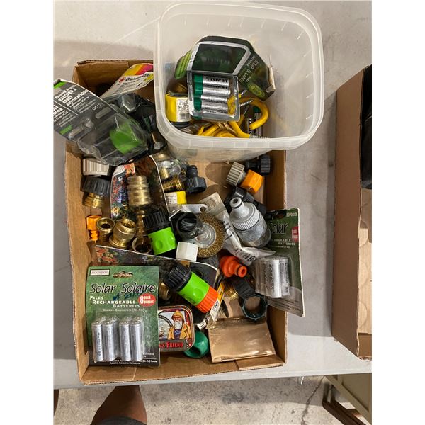 Assorted garage and hose attachments etc