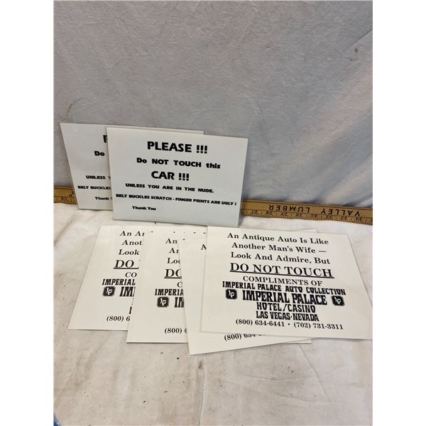 6 assorted car show signs