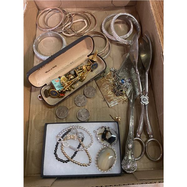 Lot costume jewelry and other items cons etc