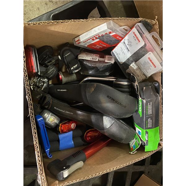 Bike Seats, chains and assorted bike items