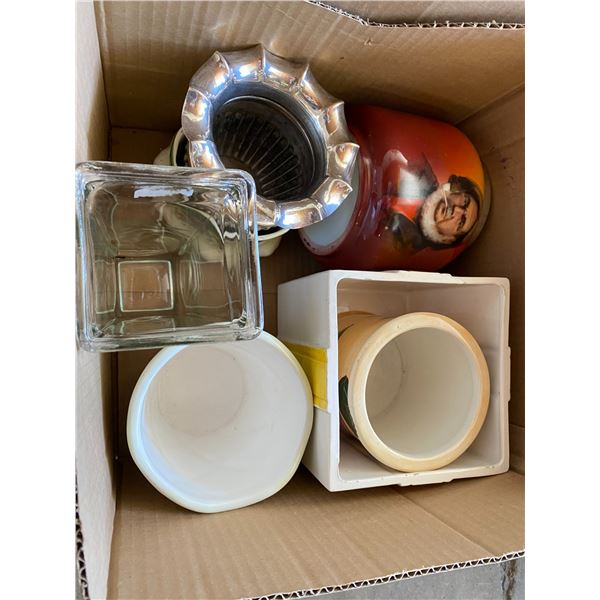 Assorted vases and container