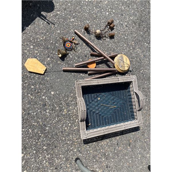 Bells basket and wind chimes
