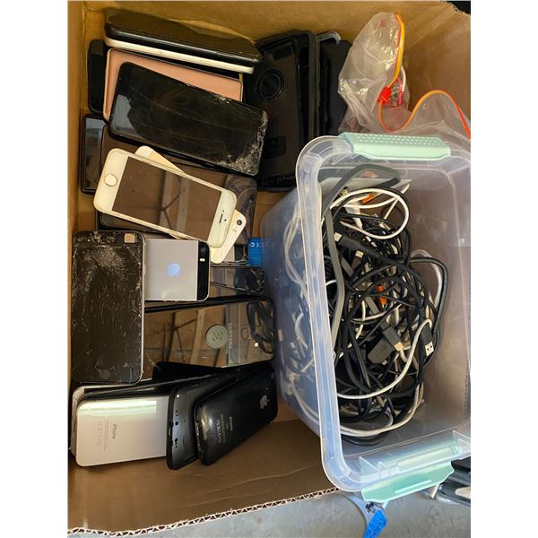 Assorted phones and cords