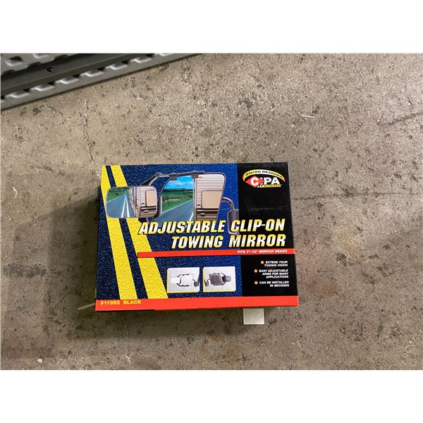 Adjustable clip on towing mirror