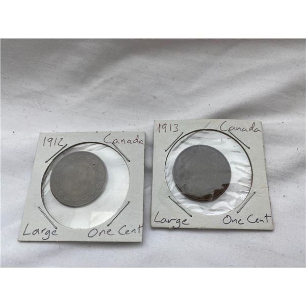 1912,1913 Canada large one cents