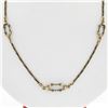 Image 2 : UNIQUE Vintage 18K Yellow Gold 20" Twisted & Open Bar Link Chain Necklace