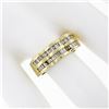 Image 3 : 14k Yellow Gold .95 ctw Baguette Cut Diamond Wavy Grooved Dual Row Band Ring