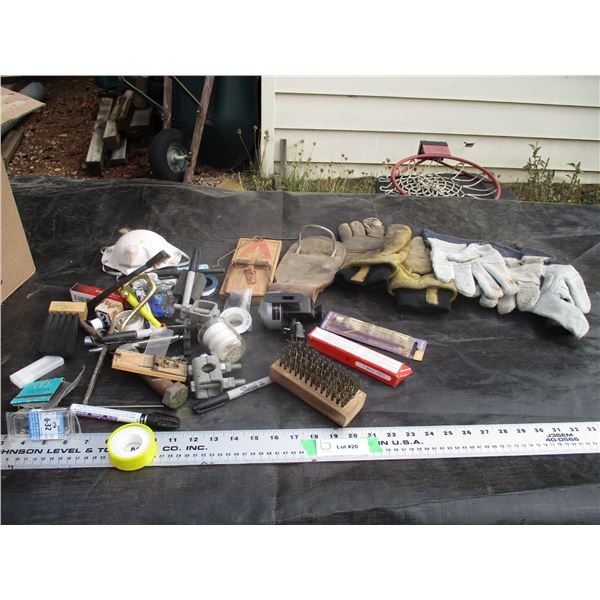 Gloves, Wire Brush, Mouse Trap and Misc