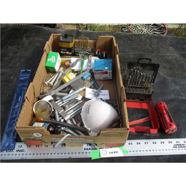 Drill Bit Set, Bolts, Screws, Saw Blades