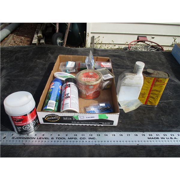 Body Filler, Gun Scrubber Partial Containers Plus Misc Screws