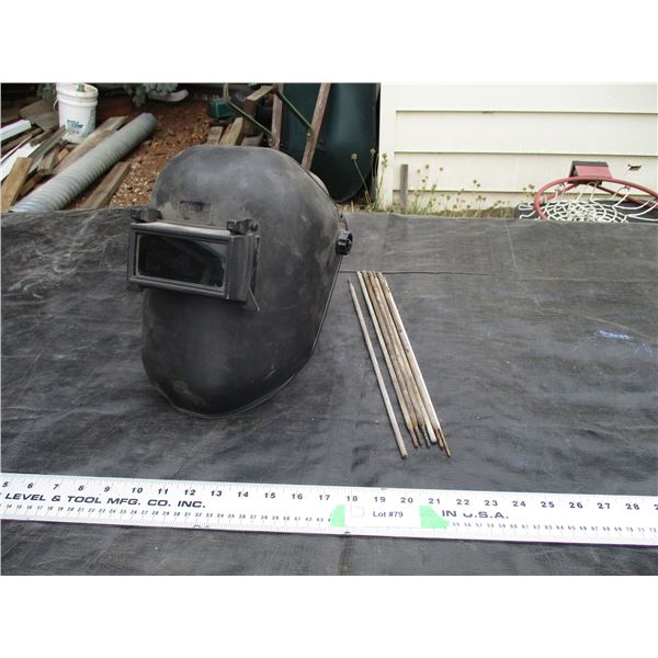 Welding Helmet with Welding Rods