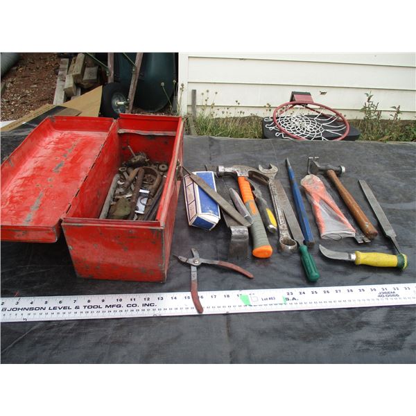 Metal Tool Box and Hand Tools