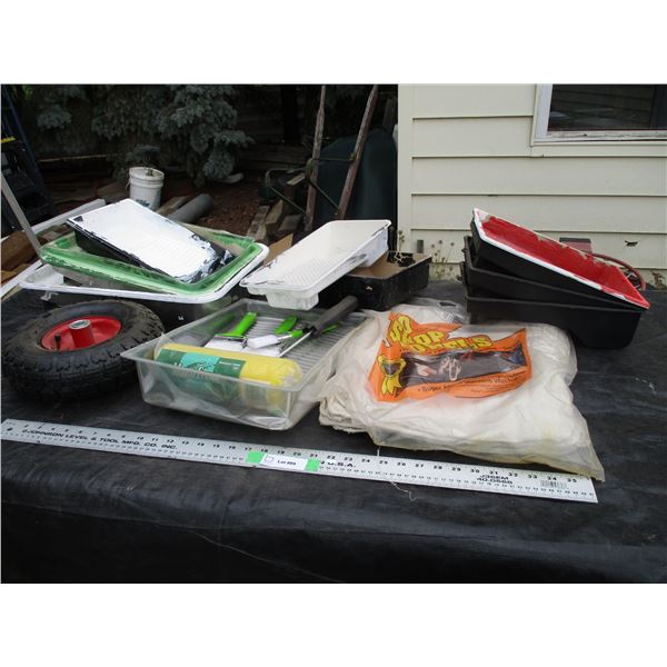 Utility Tire Shop Towels, Paint Trays, Paint Brushes
