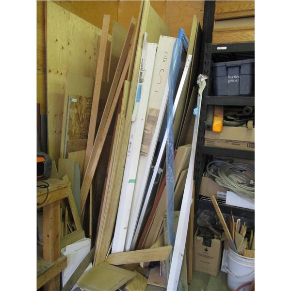 3/8 Plywood 4x8 Sheets (2), Door Jams, Partial Wood Lot