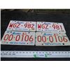 Image 1 : (4) Alberta Licence Plates Consecutive Numbers and Low Numbers