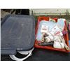 Image 4 : Plastic Tote with Painting Supplies and Misc