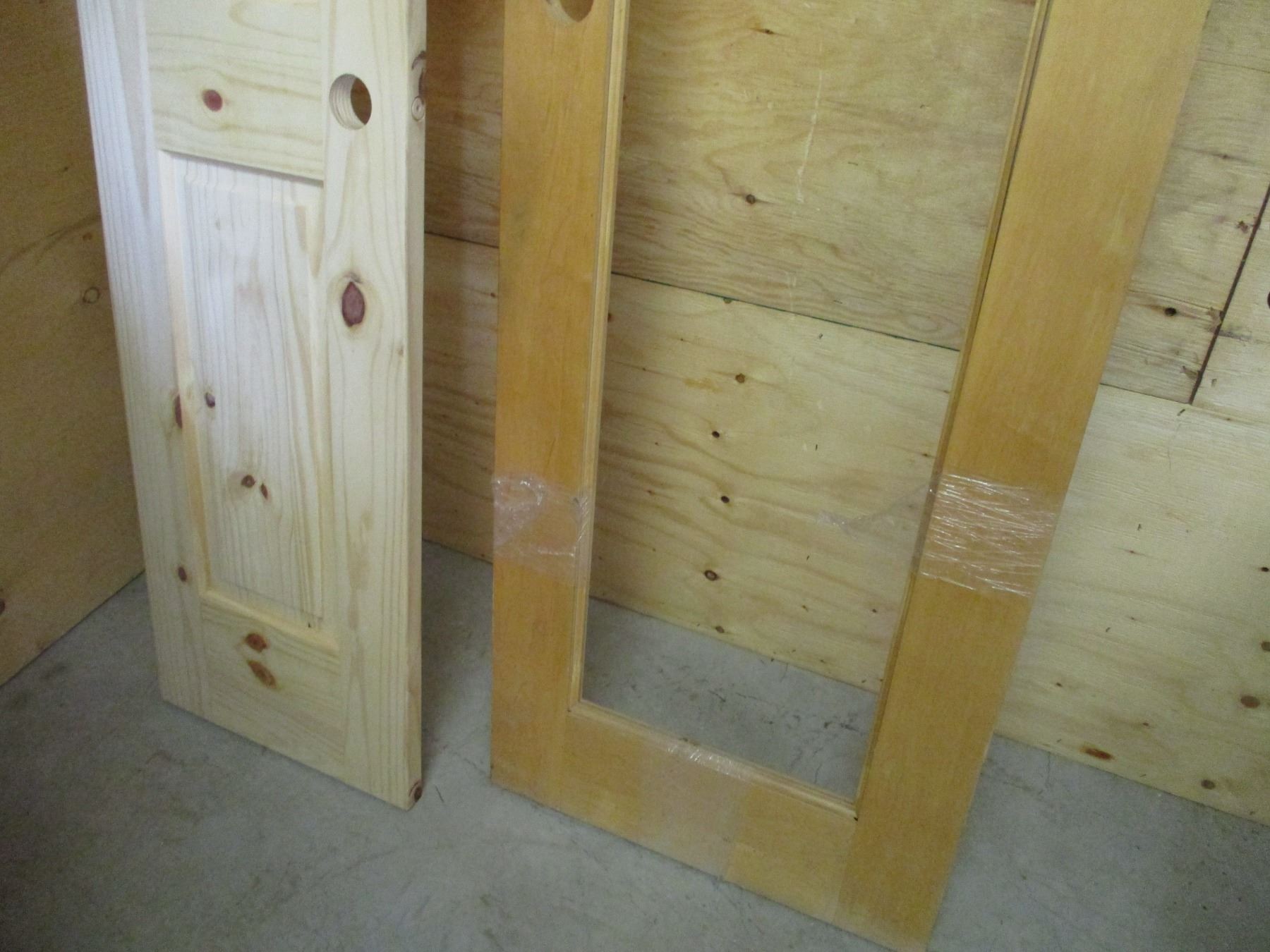 Wooden Pantry Door and Knotty Pine Door (pine 18x80) (pantry door 24x80)