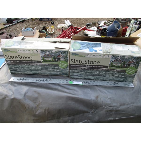 2 Boxes Slate Stone Outside Corner, Column Wrap Panels
