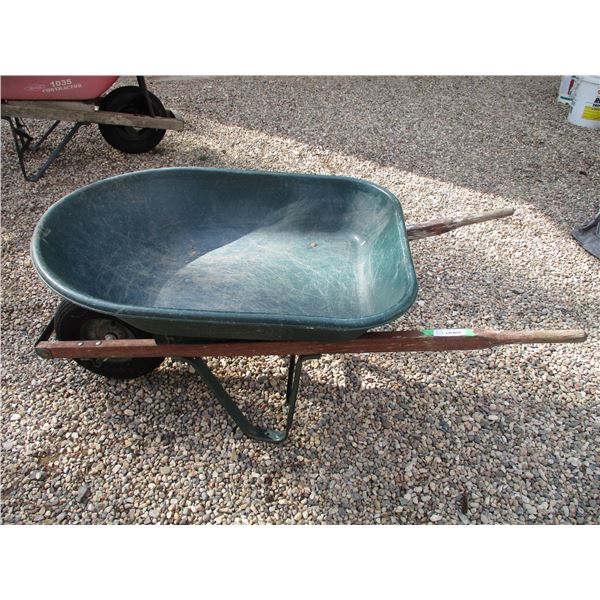 Wheel Barrow (Green) (Plastic Top)