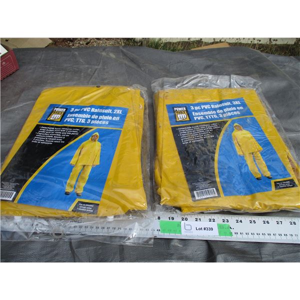 (2X THE MONEY) New 3pc PVS Rainsuits 2XL, 3XL