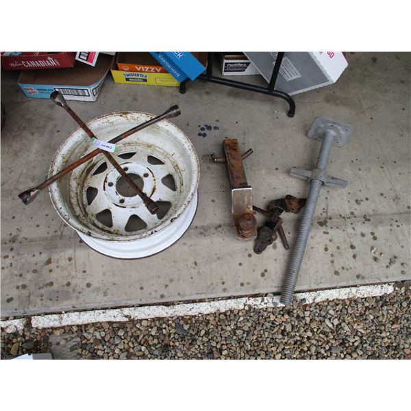 White Rim, Tire Iron, Receiver Hitch with 2" Ball