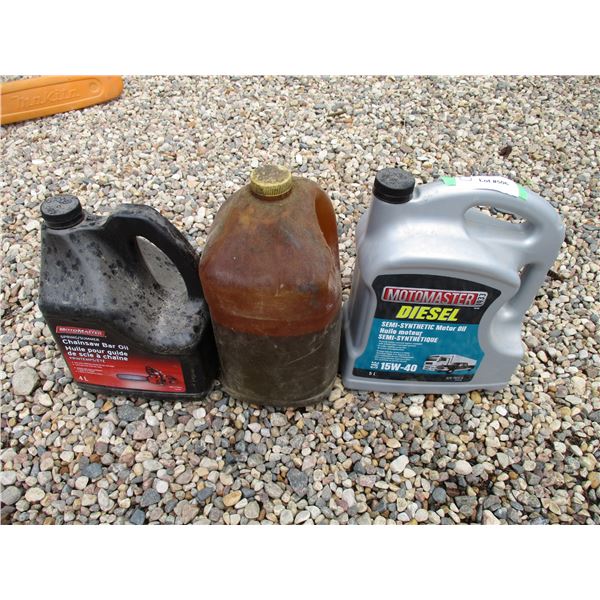 Chainsaw Bar Oil (Sealed) Plus Other Oils (1 Is Almost Empty)