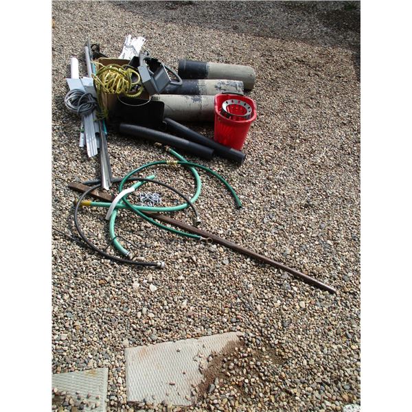 Mop Pail, Venting Pipe, Pry Bar and Misc