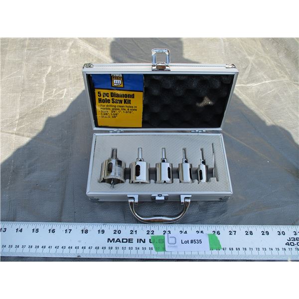 5 Piece Diamond Hole Saw Kit in Case
