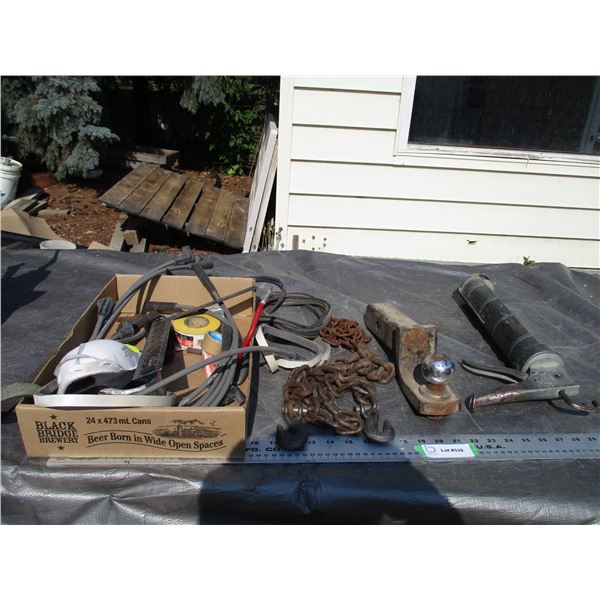 Receiver Hitch and Ball, Small Chains Plus Misc