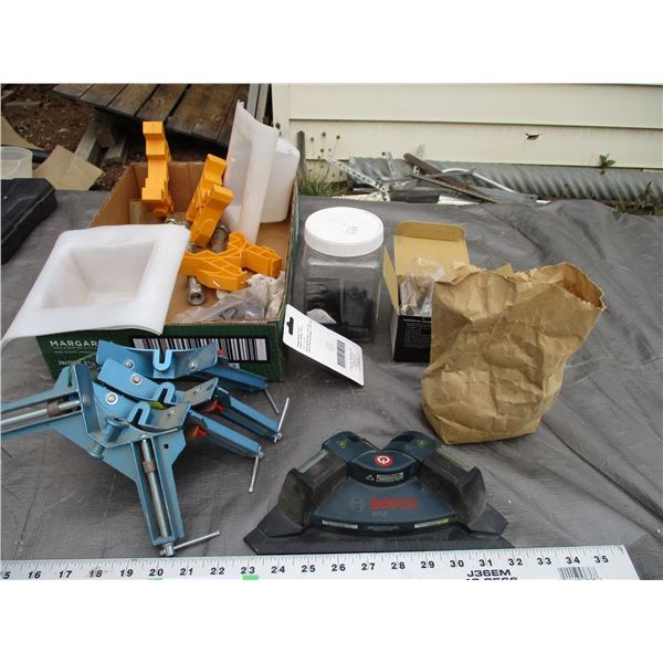Bosch Level, Clamps, Bolts Plus Misc