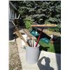 Image 1 : Garbage Can with 5 Garden Tools
