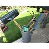 Image 1 : Garbage Can with 5 Garden Tools