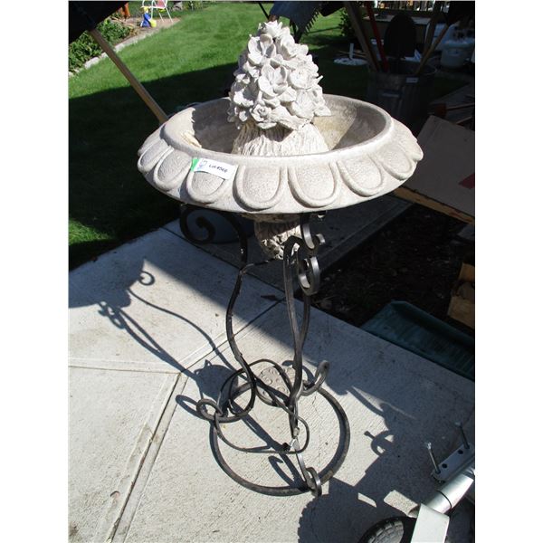 Fountain With Pump Bird Bath Wrought Iron (39" Tall)